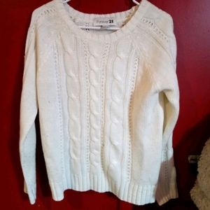 Forever 21 Cream Off White Sweater Size L